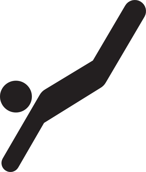 Person Diving Falling Tripping Silhouette Clip Art - Diving Clip Art (504x595)