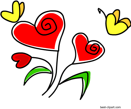 Heart Shaped Flowers, Free Clip Art - Clip Art (450x450)