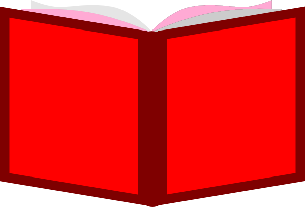 Red Open Book Clip Art At Clker - Clip Art (600x407)