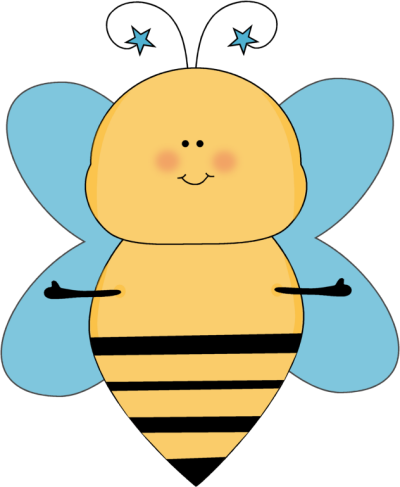 Blue Star Bee With Open Arms - Bee With Arms (400x487)