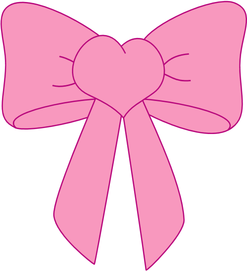 Heart Png Iamges & Clipart - Bow Pink (600x600)