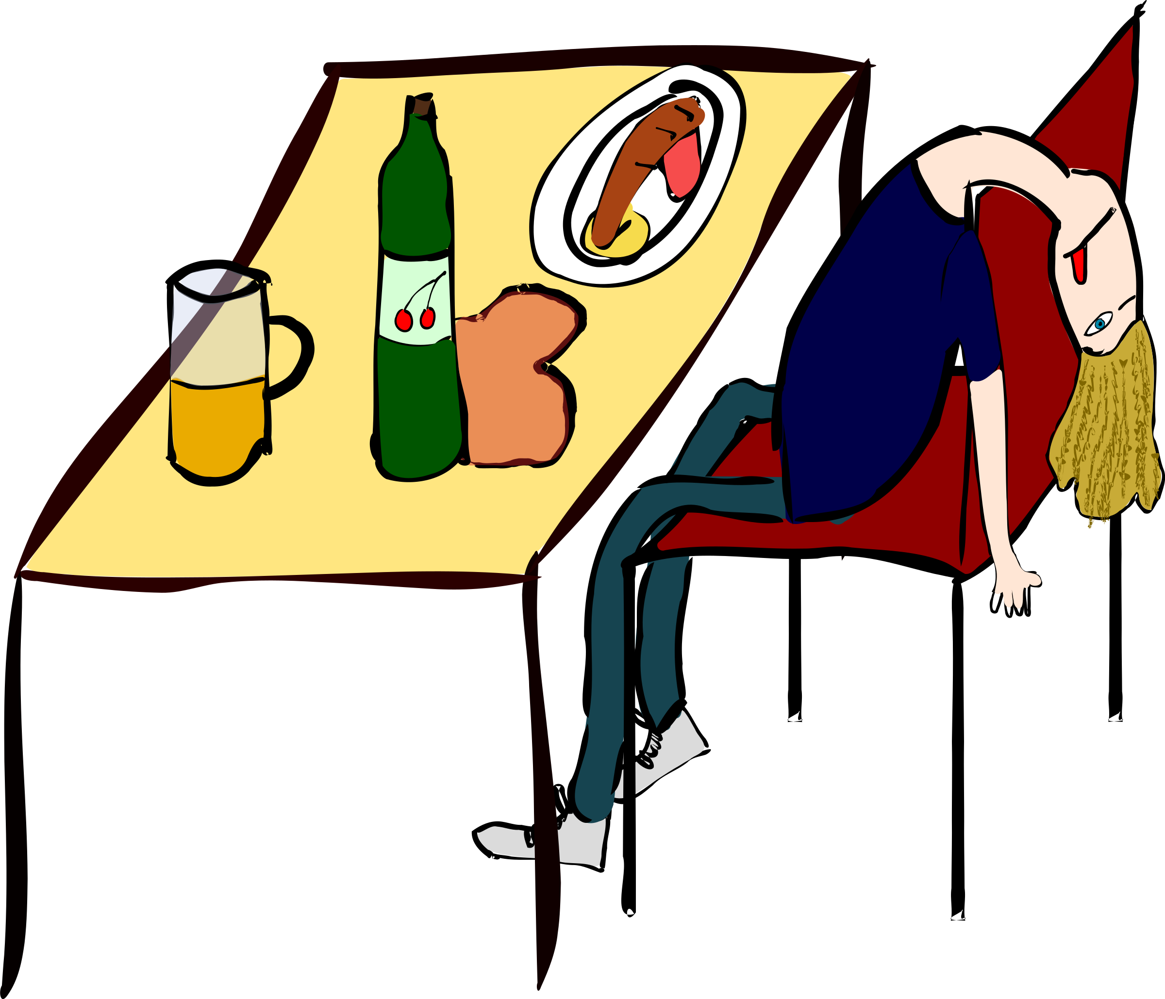 Clipart - - Passed Out Clipart (2400x2059)