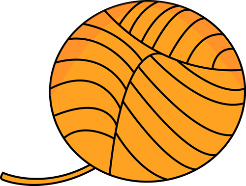Orange Ball Of Yarn - Ball Of Wool Clipart (500x379)