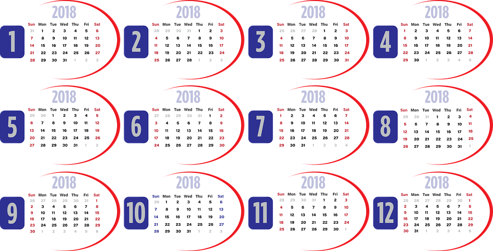 Calendrier 2018 En Png (960x488)