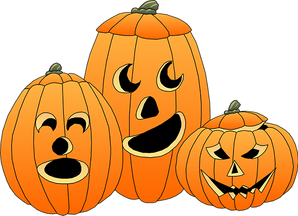 Halloween Clip Art Cute Pumpkin Very Happy Calendar - Jack O Lanterns Clipart (591x429)