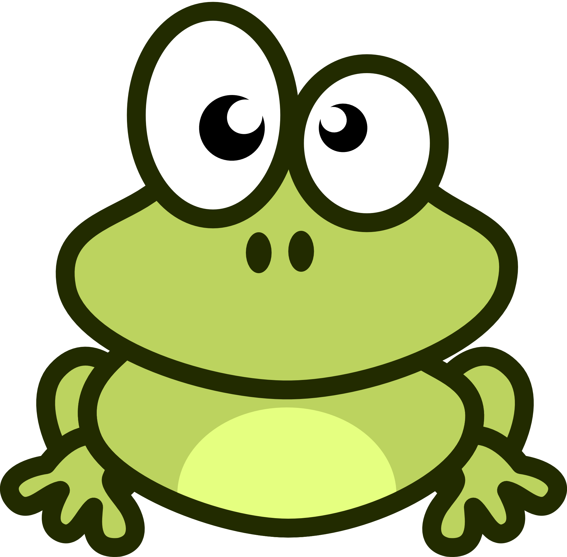 Cute Frog Clip Art Free - Frog Cartoon (1969x1935)