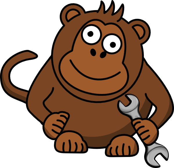Monkey Wrench Clip Art At Clker - Monkey Face Shower Curtain (600x579)