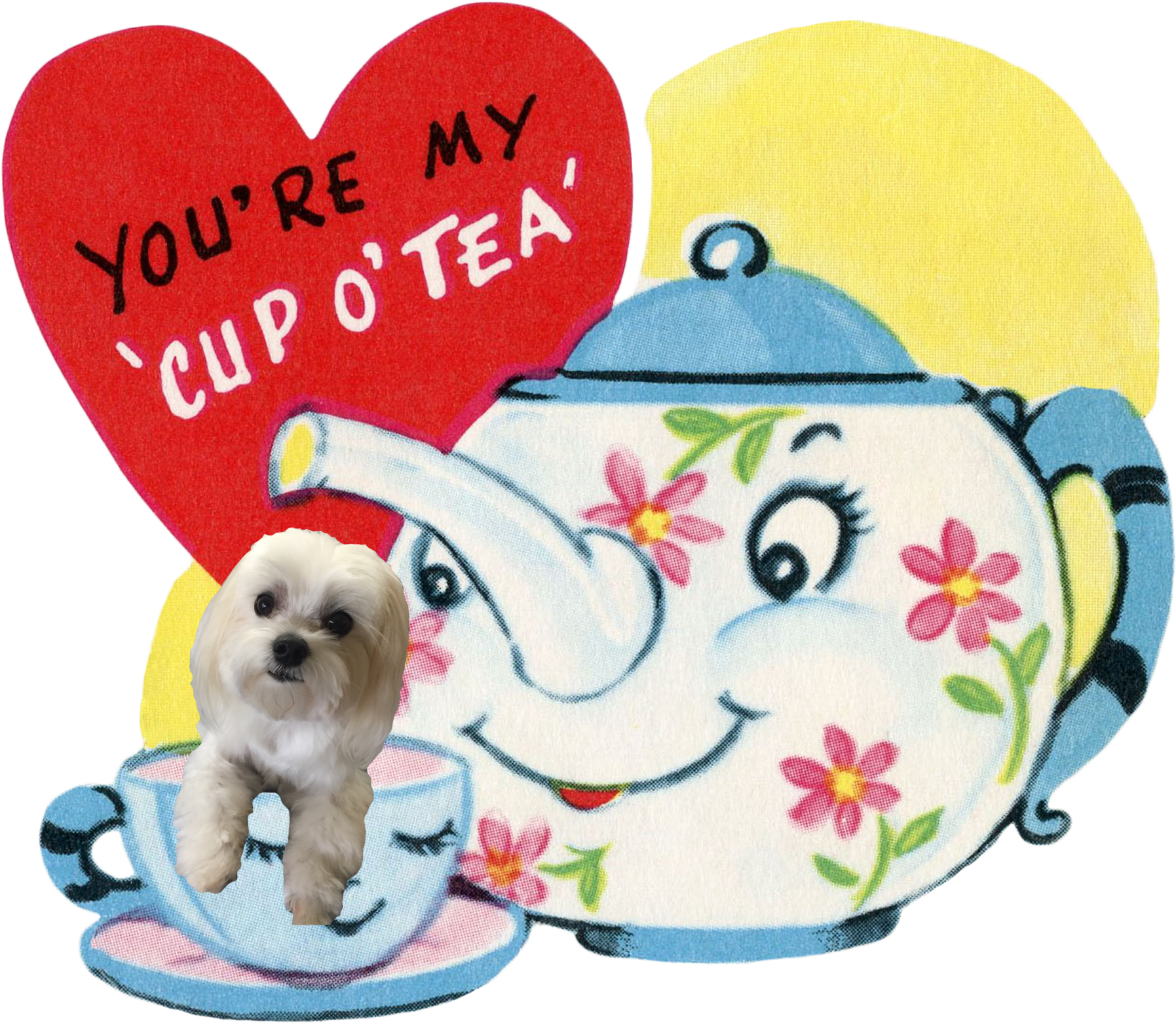 Retro Vintage Valentine's Ruby Lane - Vintage Teapot Valentine (1800x1569)