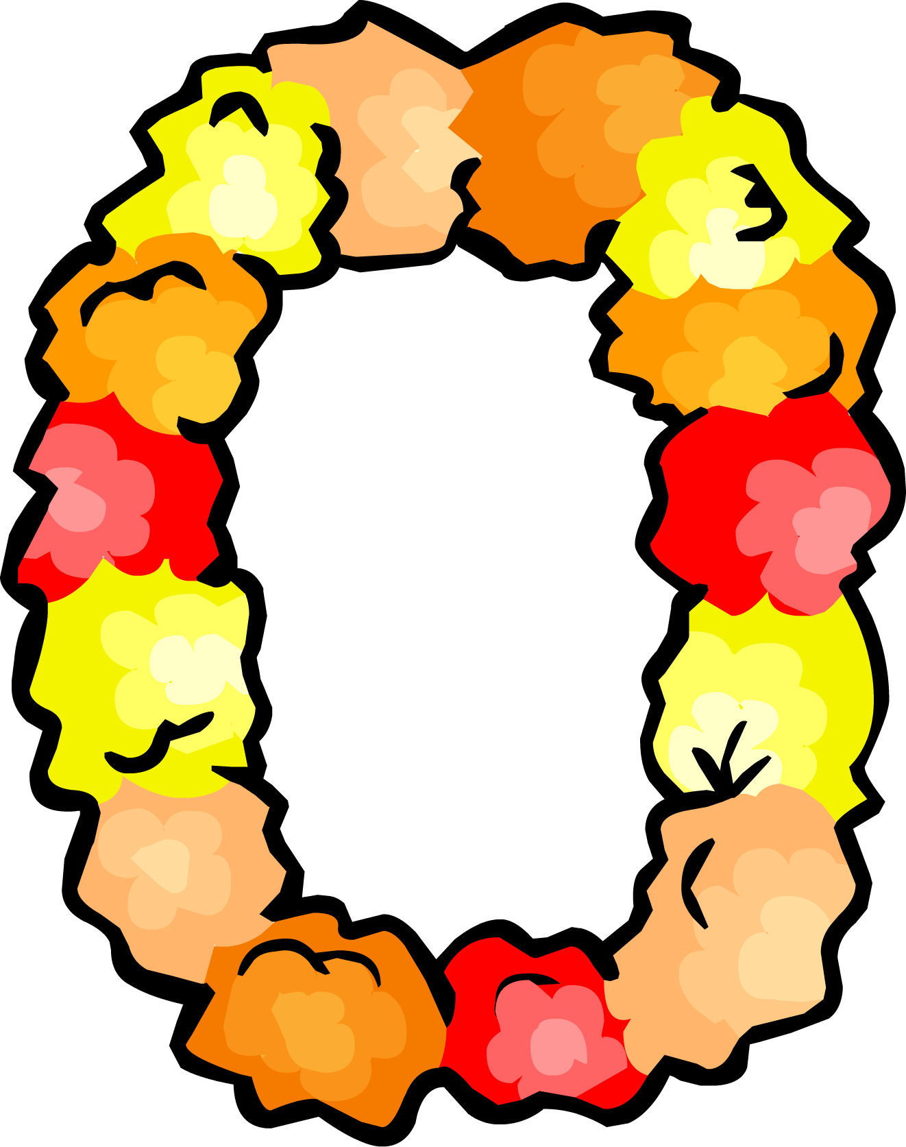 Lei Clipart - Hawaiian - Winter Luau Club Penguin (1322x1673)