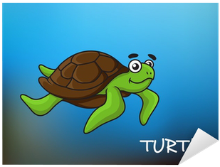 Vinilo Pixerstick Natación De Tortugas Marinas De Dibujos - Tortugas Marinas Animadas (400x400)