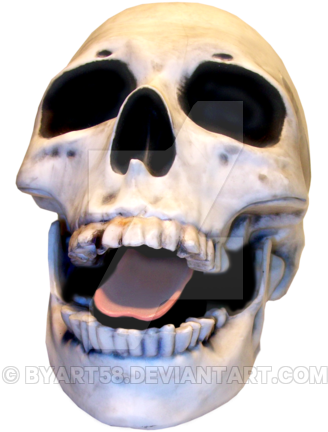 Skull Sticking Tongue Out By Byart58 - Skull Sticking Tongue Out (400x519)