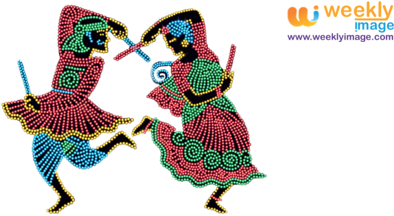 Dandiya Clipart Png - Dandiya Dance Png (600x338)