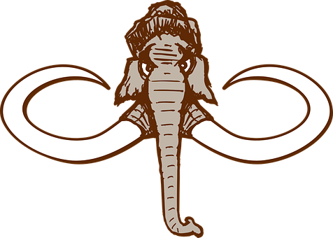 Mammoth, Animal, Grimly, Tusk, Trunk - Mammoth Clip Art (476x340)