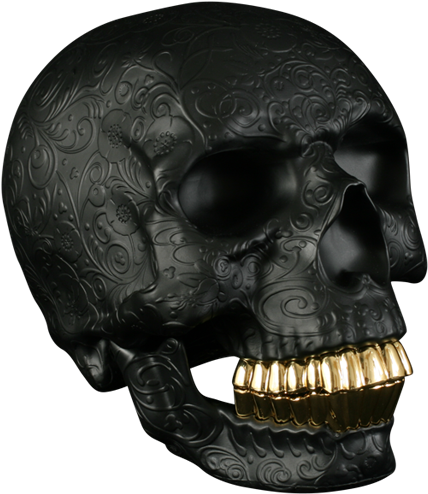 Kidrobot Black Skull By Ssur - Calavera (562x587)