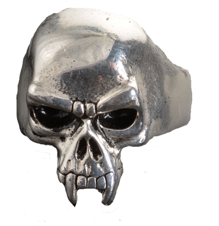 Vj1016 Stainless Steel Men's Vampire Skull Ring - Stainless Steel Men's Vampire Skull Ring - Stainless (480x480)
