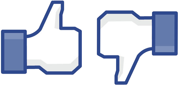 Facebook Like Dislike Clipart - Thumbs Up And Down (600x330)