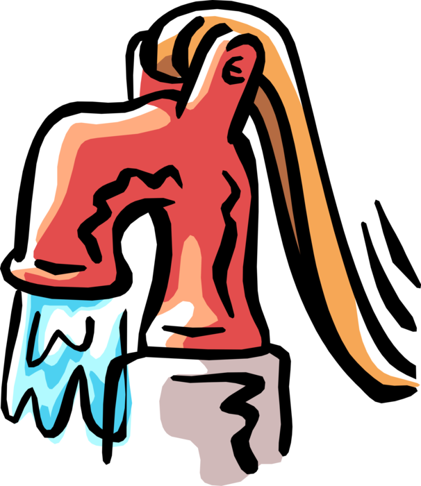 Vector Illustration Of Water Pump Reciprocating Hand - Vector Illustration Of Water Pump Reciprocating Hand (606x700)