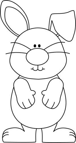 Black And White Bunny Clipart - Clip Art Bunnies Black And White (268x500)