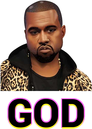 God Sixgod Transparent Png Sticker - Kanye Kimojis (618x618)