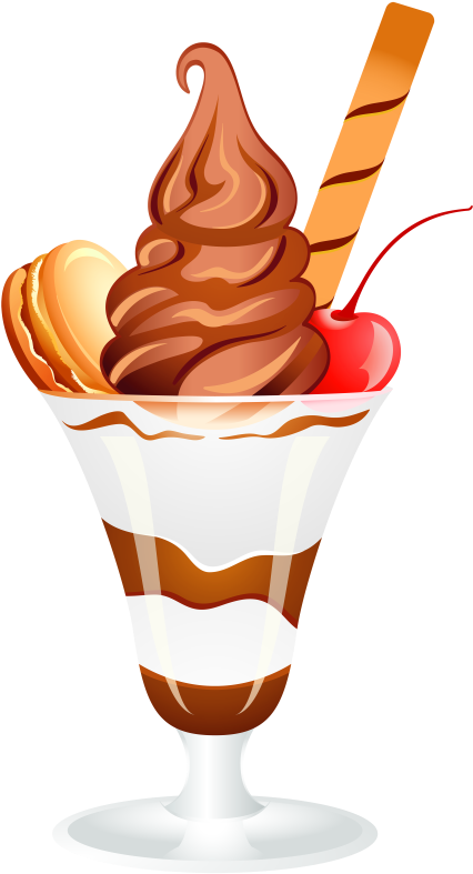 Sundae Clipart Ice Drop - Ice Cream Sundae Png (3796x7000)
