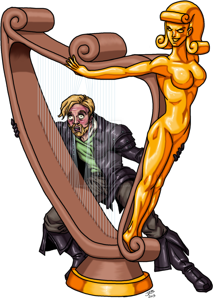 Animated Harp - Cartoon (1024x1326)
