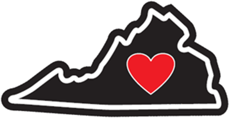 Heart In Virginia Va Sticker,all-weather High Quality - Sticker (480x480)