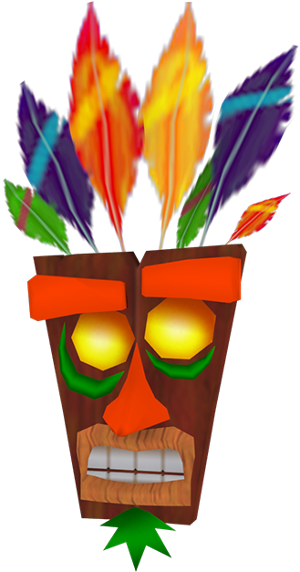 Aku Aku The Wrath Of Cortex - Crash Bandicoot Mask Name (330x635)
