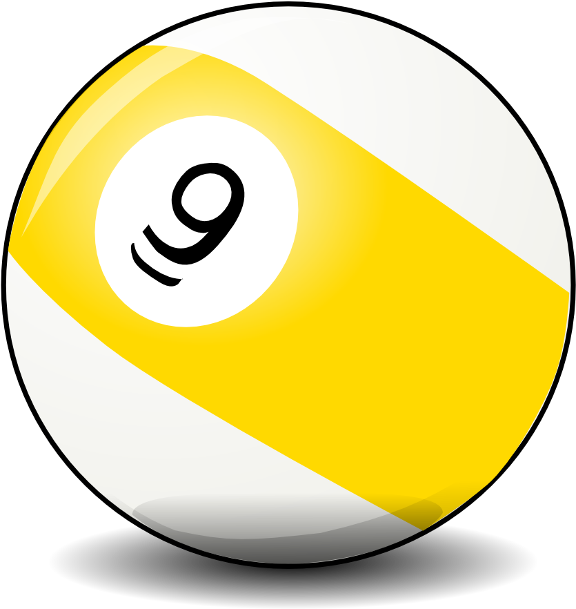Clip Art Details - Bola Billiard Nomor 9 (1000x1000)