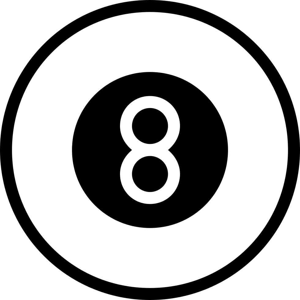 Billiard Ball Outline With Number Eight Comments - Social Media (980x980)