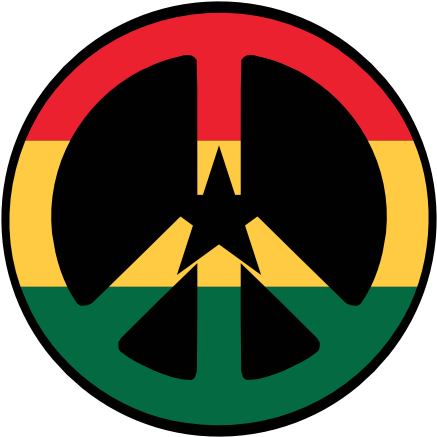 Peace Sign Clipart Cnd - Peace And Love Rasta (444x444)