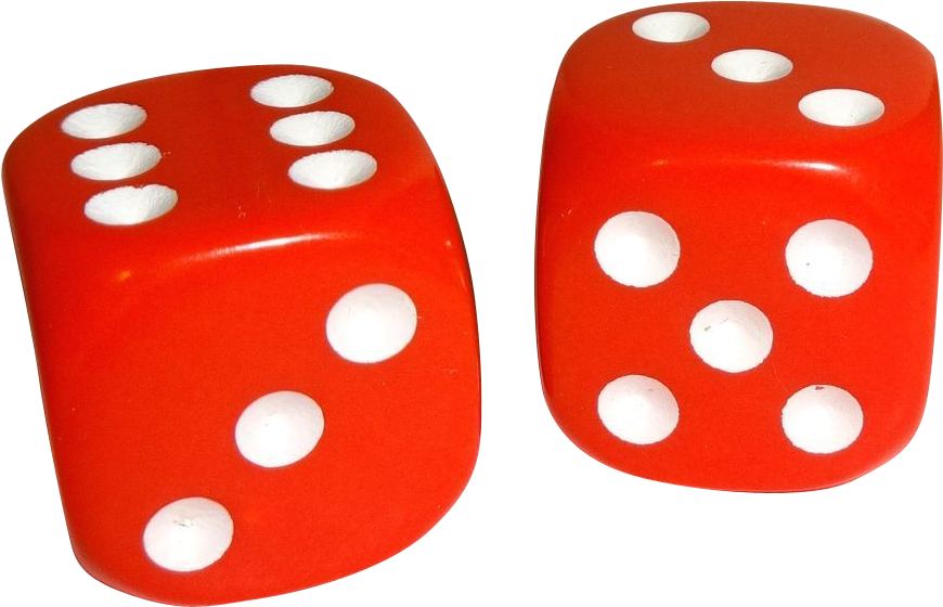 Vintage Pair Of Rounded Corners Red Plastic Dice From - Dice Game (869x869)
