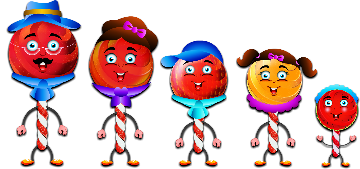 Lollipop Finger Family Characters Created For Videogyan - Cartoon (1475x702)