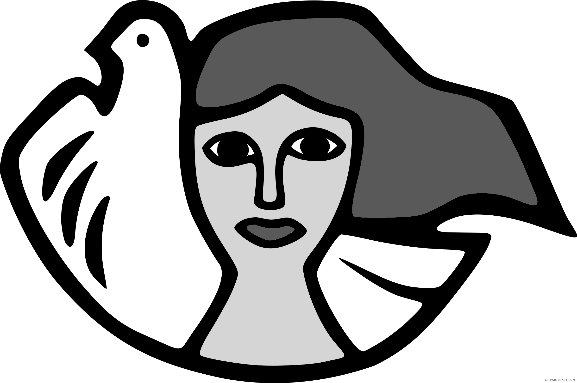 Peace Dove Animal Free Black White Clipart Images Clipartblack - International Women's Day 2015 (2400x1595)