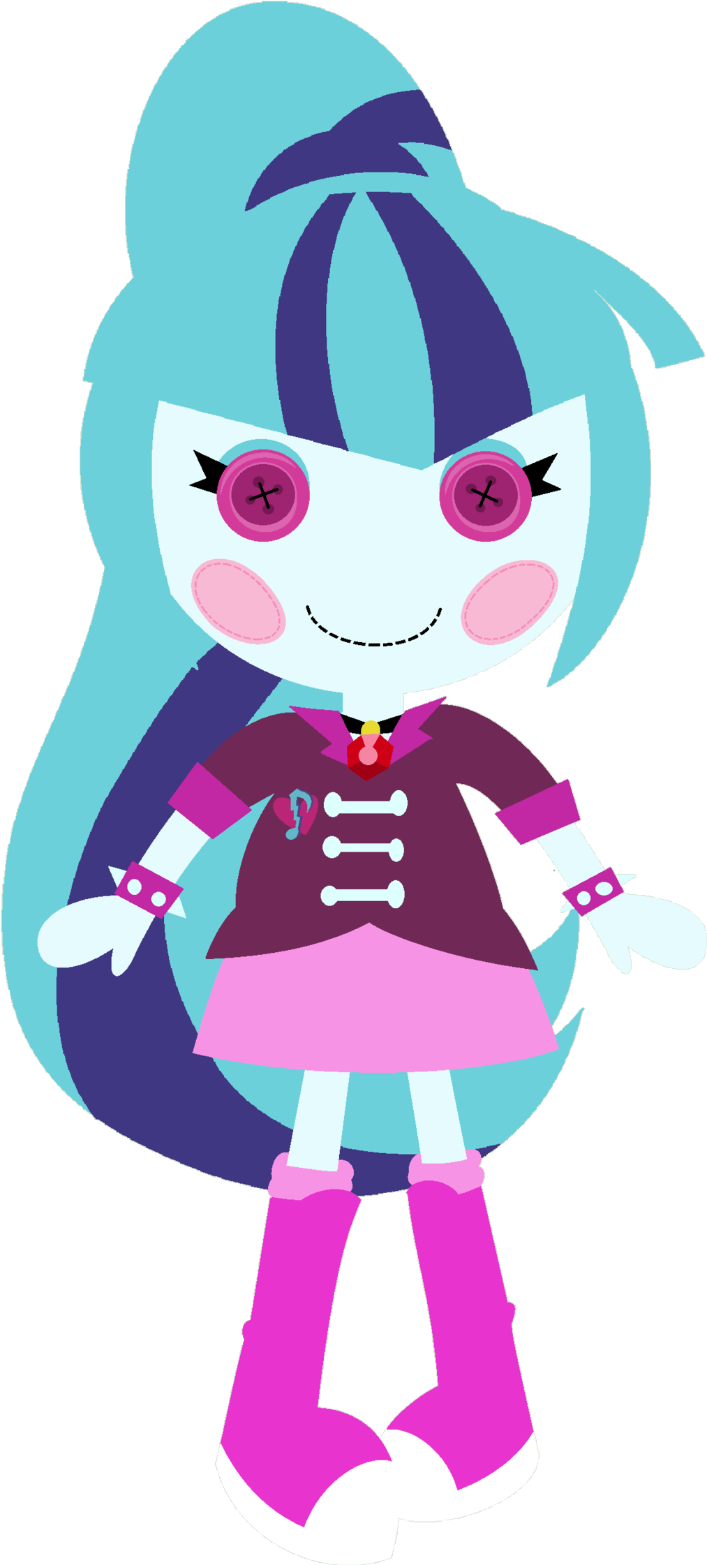 Ra1nb0wk1tty, Button Eyes, Cute, Doll, Equestria Girls, - Cartoon (1024x2251)
