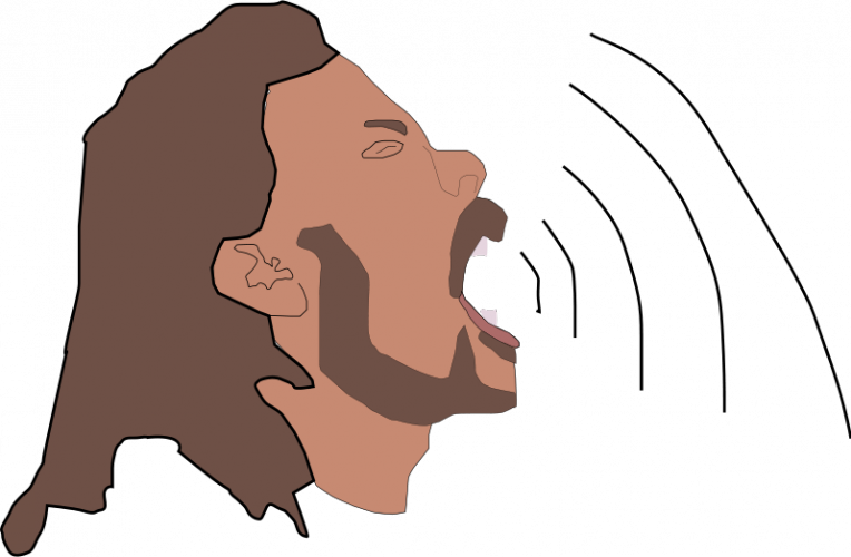 Speaking Out Jesus - Open Mouth Profile Vector (764x500)