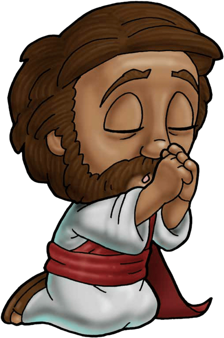 Brown Clipart Jesus - Jesus Cartoon Picture Praying (800x1148)