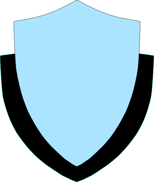 Sky Blue Shield W/flank Clip Art At Clker - Portable Network Graphics (504x596)