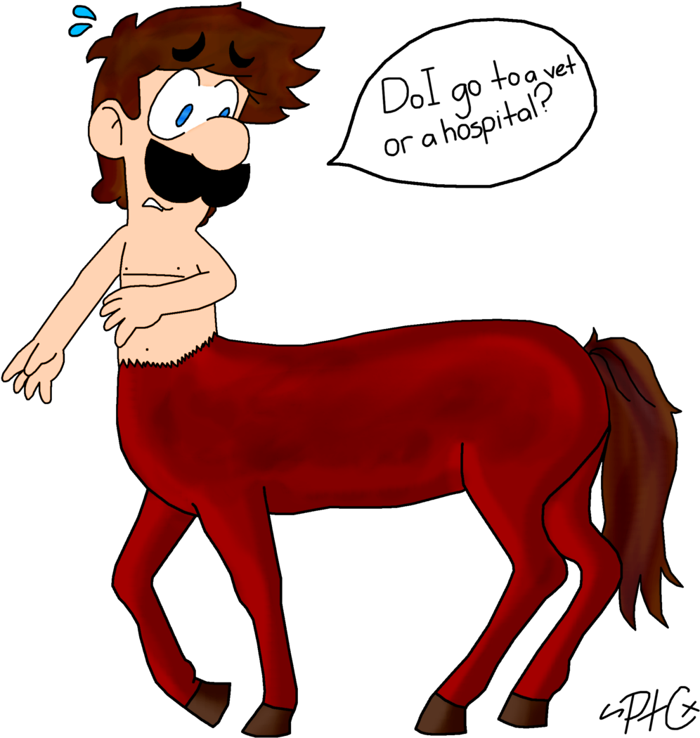 Centaur Luigi By Paratroopacx - Draw Cartoon Centaur (1024x1113)