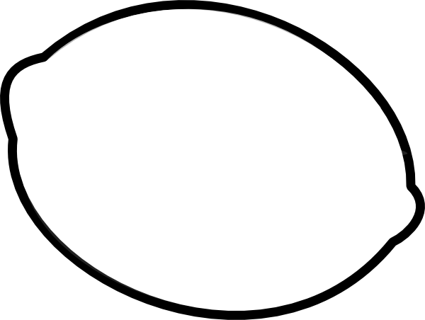 Lemon Outline Clipart - Plain Black And White (600x452)