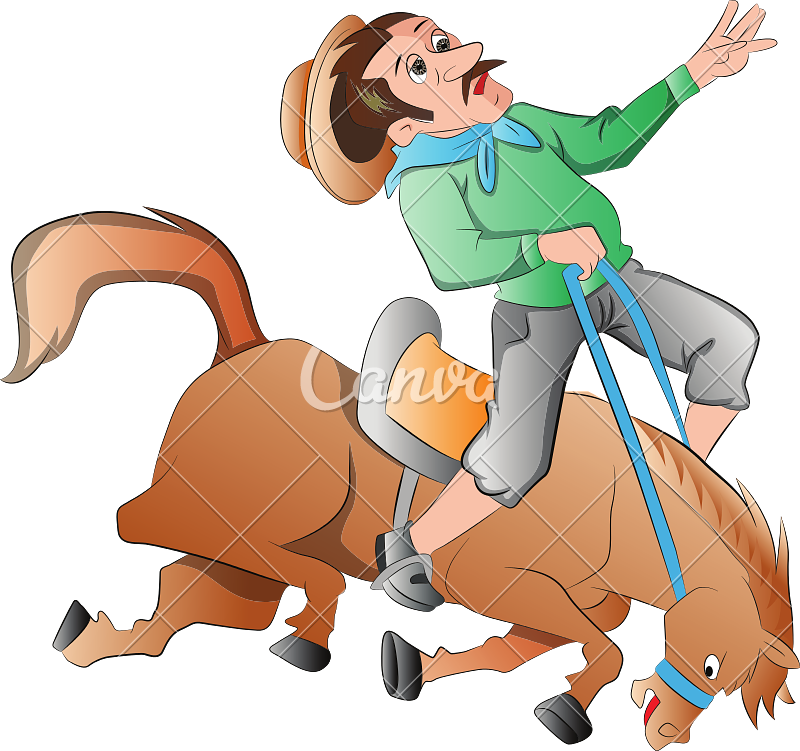 Man On A Wild Horse - Illustration (800x751)