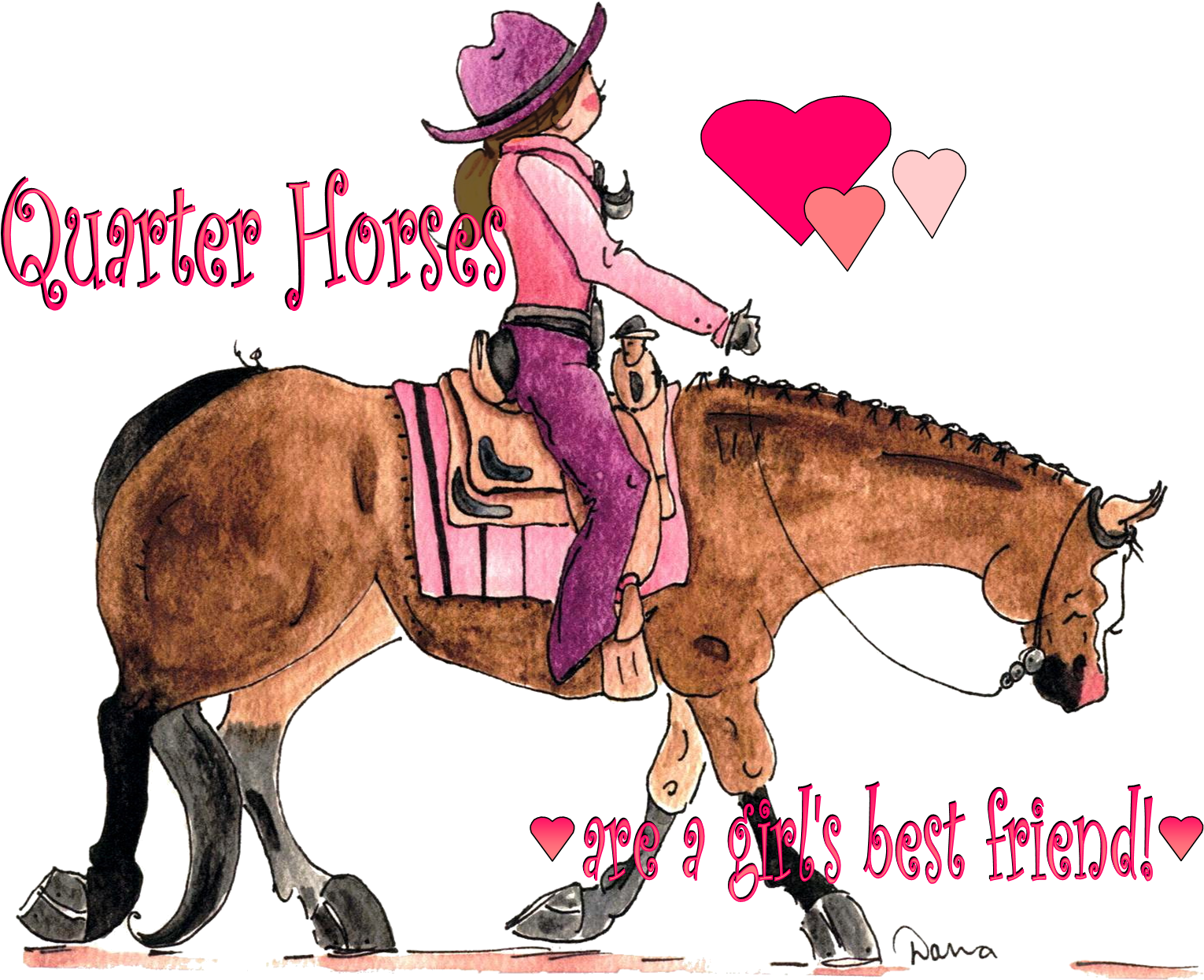 Horse Cartoon - Girl On Horse Cartoon (1650x1275)