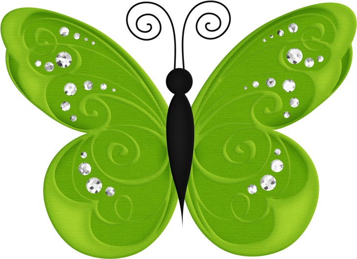 Clip Art Pictures, Butterfly - Mariposa Verde Animada (730x530)