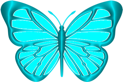 Turquoise Clipart Green Butterfly - Turquoise Butterfly Clipart (540x380)