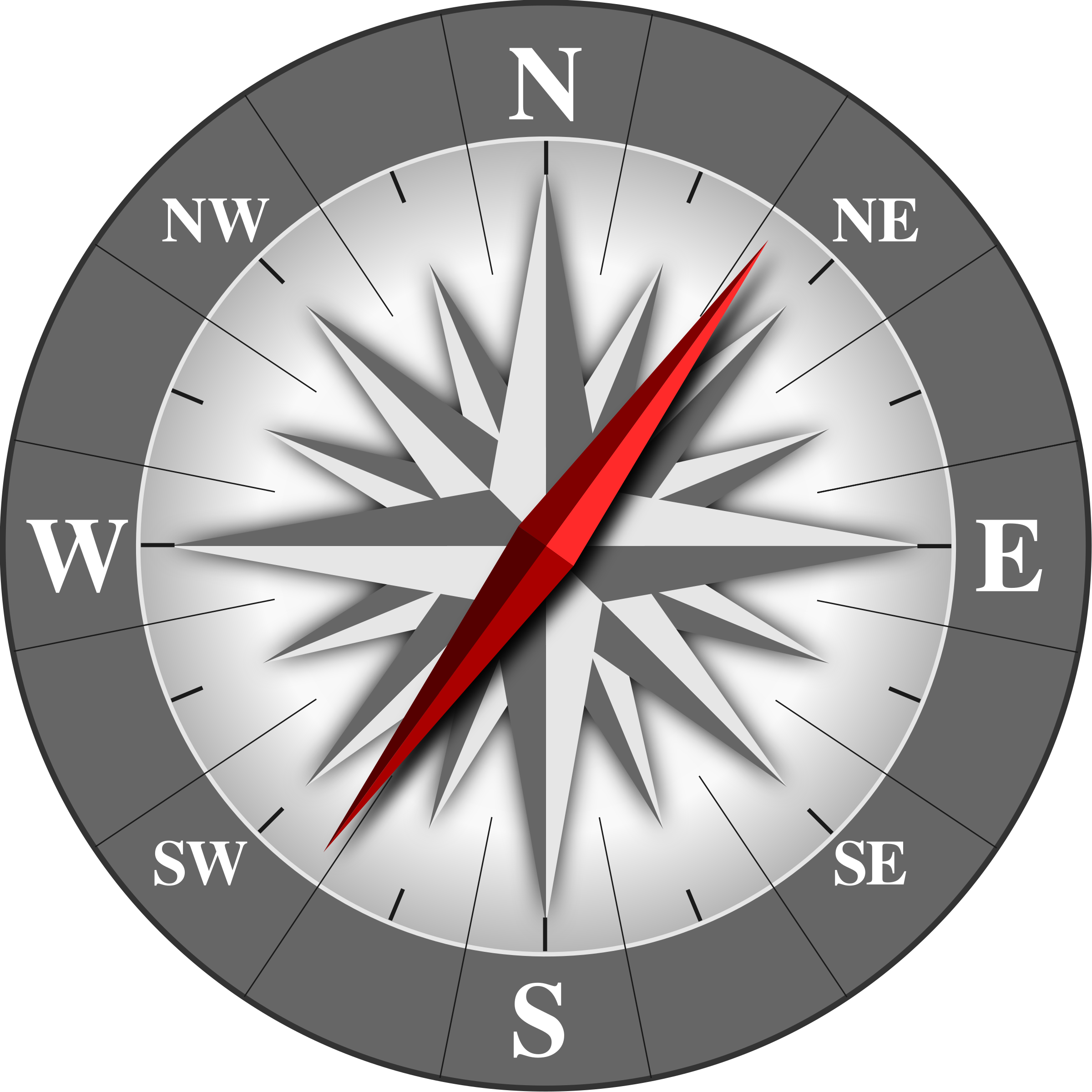This Free Icons Png Design Of Bussola - Compass Pointing North East (2400x2400)