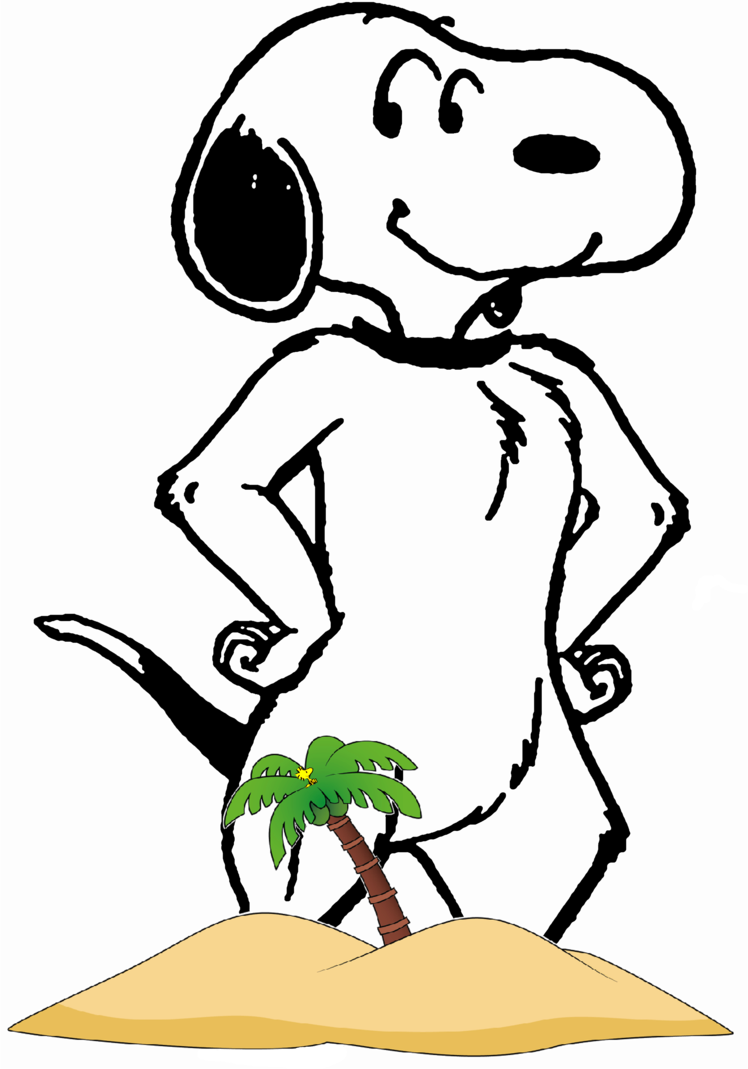 Giant Snoopy On A Small Island With Woodstock By Bradsnoopy97 - Snoopy Cute (748x1069)