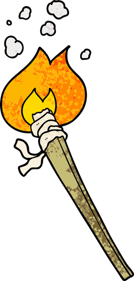 Cartoon Burning Torch - Clip Art (264x550)