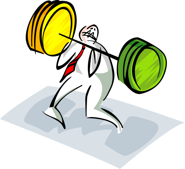 Vector Illustration Of Businessman Weightlifter Weight - Vector Illustration Of Businessman Weightlifter Weight (769x700)