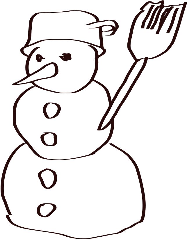 Snowman Sketch Clip Art - Snow Man Sketch (900x900)