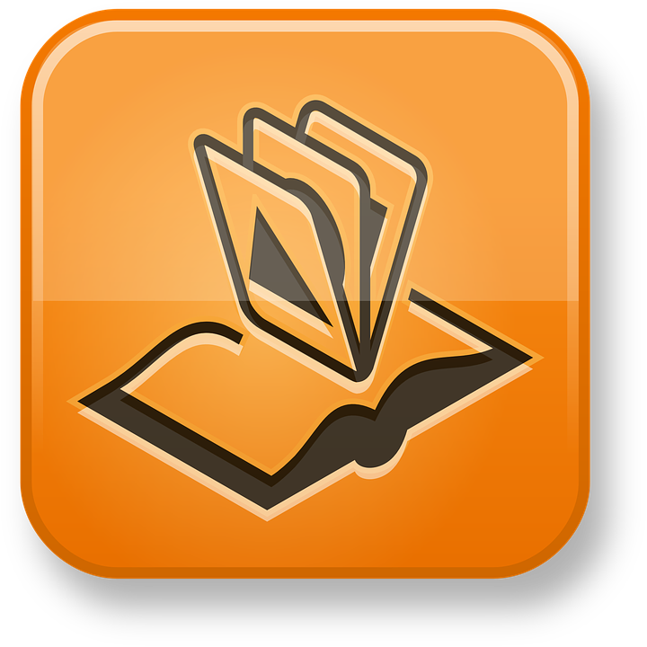 Library, Album, Multimedia, Open, Book - Orange Books Transparent Icons (720x720)