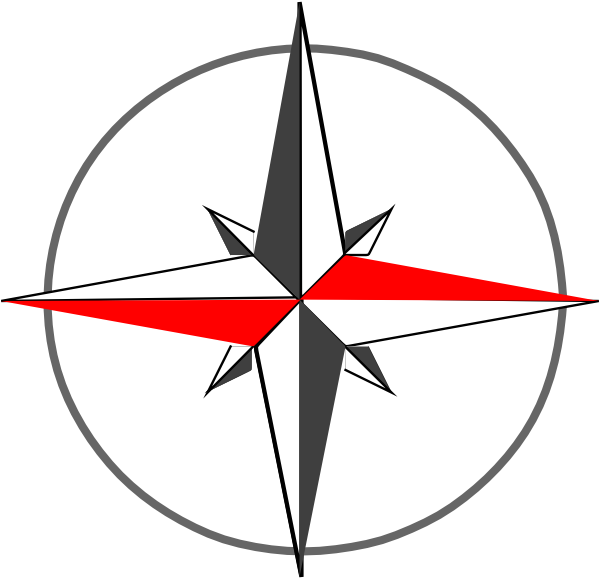 Gray Compass 5 - Compass Rose No Background (600x579)